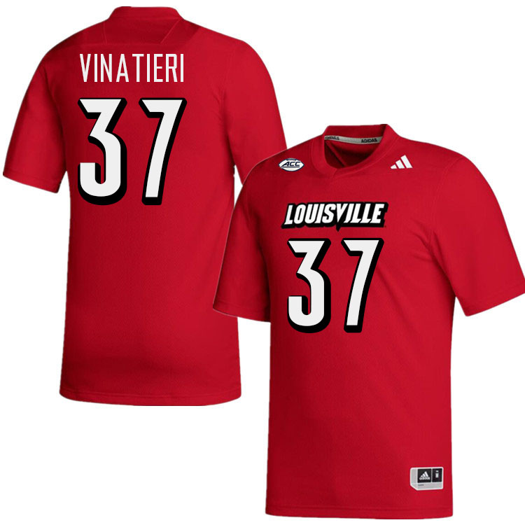 Men #37 A.J. Vinatieri Louisville Cardinals College Football Jerseys Stitched-Red